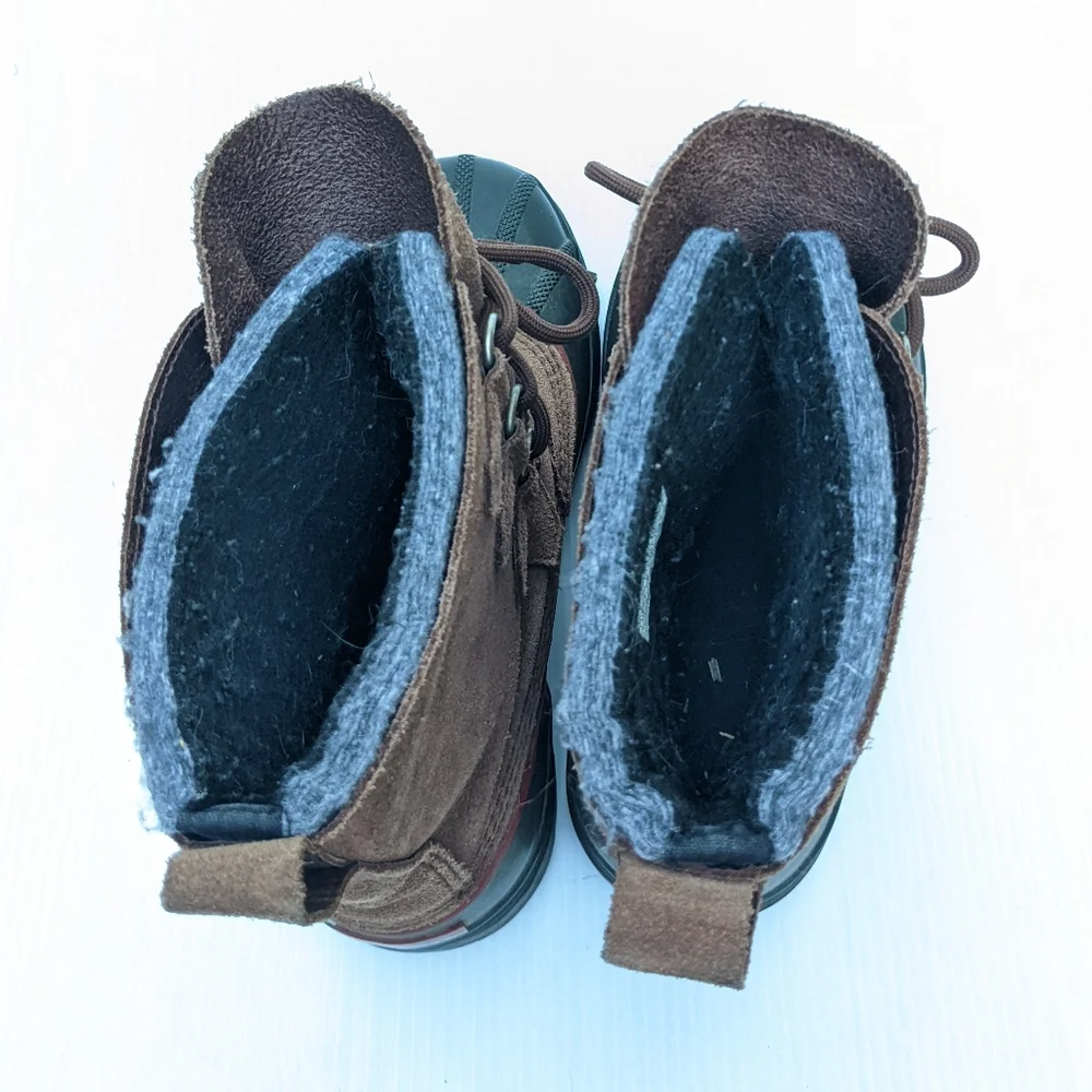 SOREL Sudbury II women's brown leather lace-up insulated winter snow duck boots